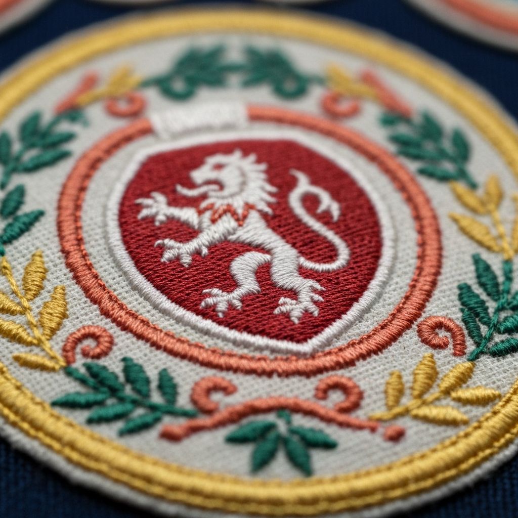 Embroidered School Badge Detail